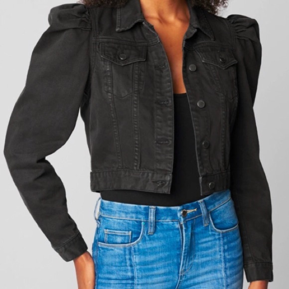 Blank NYC Cropped Jean Jacket with Puffed Sleeves - Picture 9 of 9